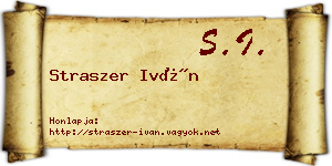 Straszer Iván névjegykártya