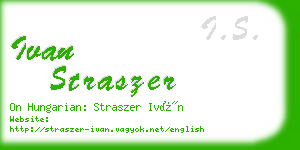 ivan straszer business card